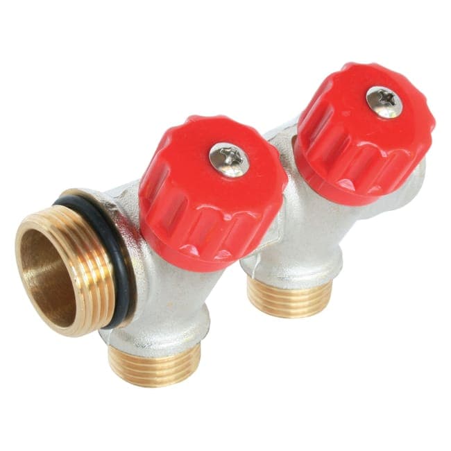 Image principale de Collecteur de distribution 2 sorties à portée plate easy lock m15/21 avec vannes