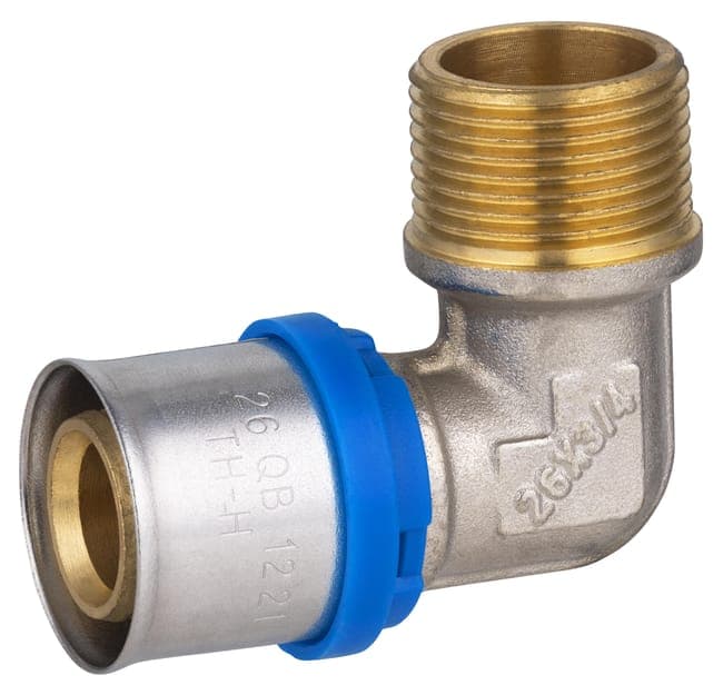 Raccord coude mâle M.20x27(3/4'') multicouche à sertir Diam.26 mm