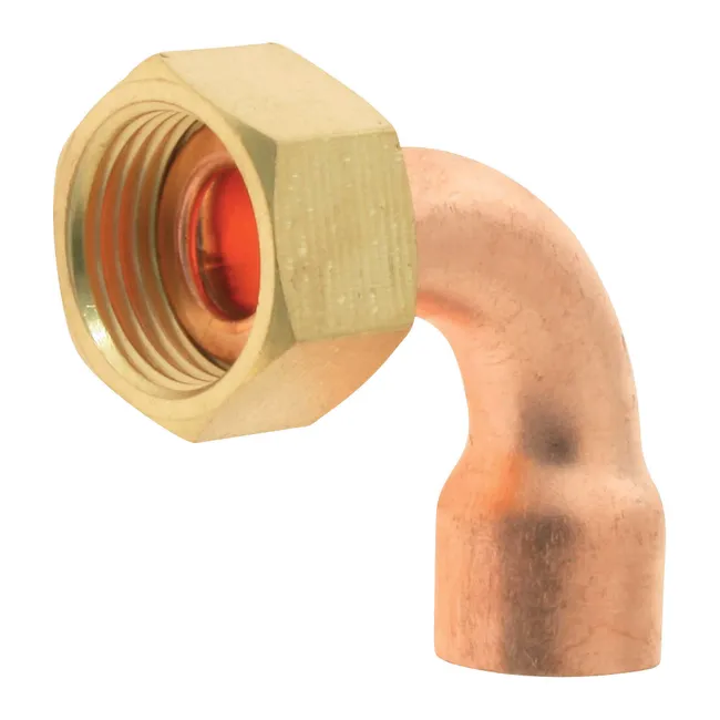 Image principale de Raccord cuivre coudé à souder sur tube Ø12-Ecrou tournant 12/17- Sachet 2 pièces