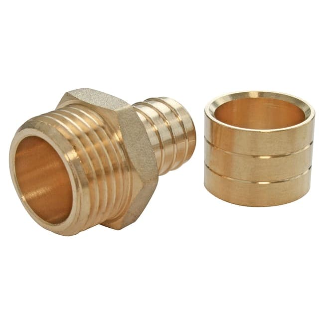 Image principale de Raccord à glissement pour PER Ø16 - mâle 12/17 (3/8") - Sachet 2 pièces