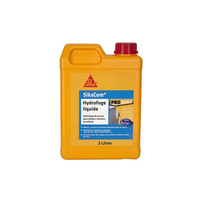Image principale de Hydrofuge de masse liquide SIKA SikaCem - Pour béton et mortier - 2L