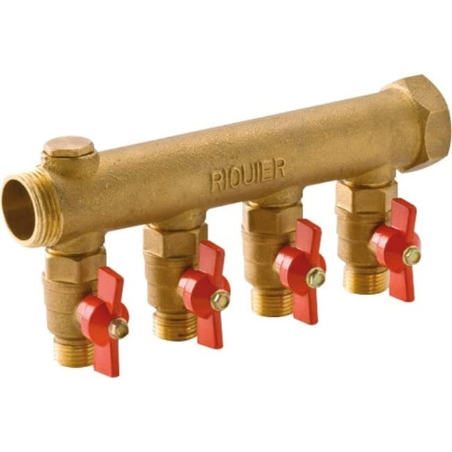 Image principale de Collecteur 4 sorties - Riquier - MF 1' - Avec vanne M 1/2'