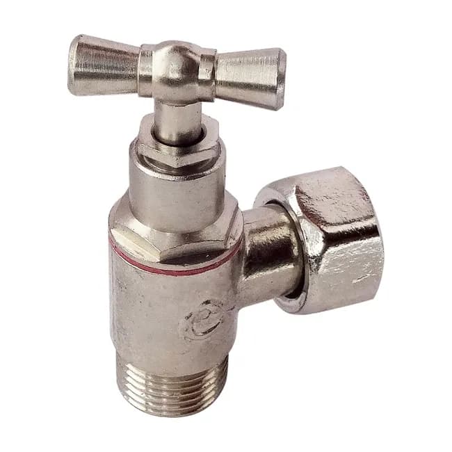 Image principale de Robinet de WC équerre laiton nickelé M12/17 - Ecrou Prisonnier 12/17