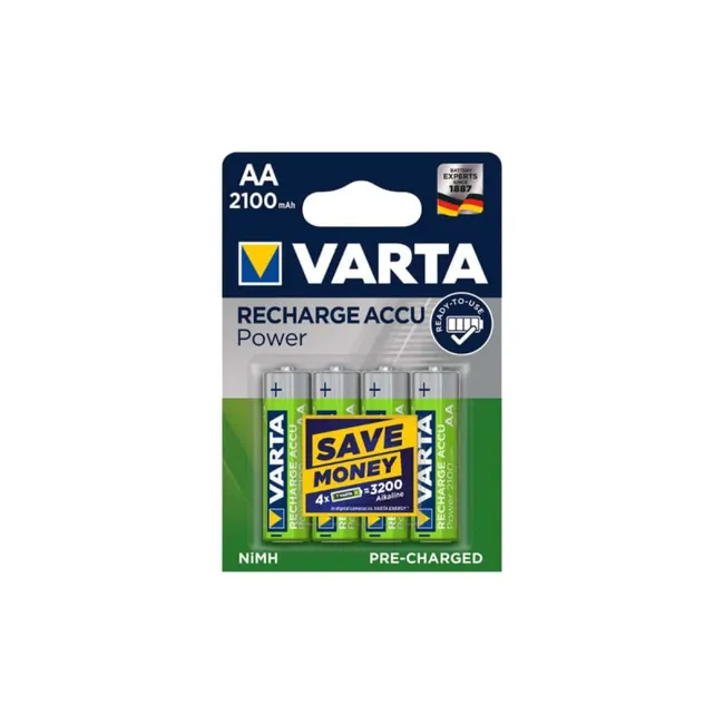 Image principale de 4 Piles LR06 VARTA AA Accu Power Rechargeables 2100mAh