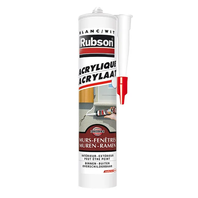 Image principale de Mastic Murs-Fenêtres RUBSON 217422 - Acrylique - Blanc - 280mL