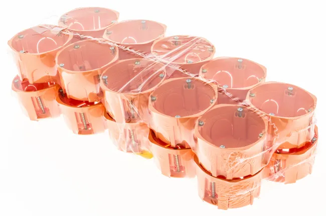 Image principale de Boîtes placo Capriclips, 40 mm profondeur, Ø 67 mm, 2 entrées tube ICTA 20/25, tenue 850°C norme CEI-670, lot de 20