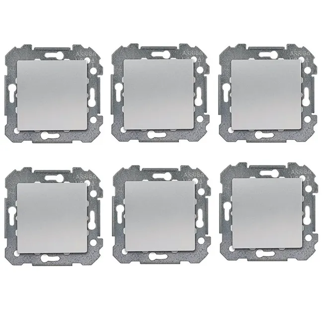 Image principale de Lot de 6 Va & Vient Siemens DELTA VIVA, design contemporain, plaques réversibles, 9 coloris, garantie 2 ans