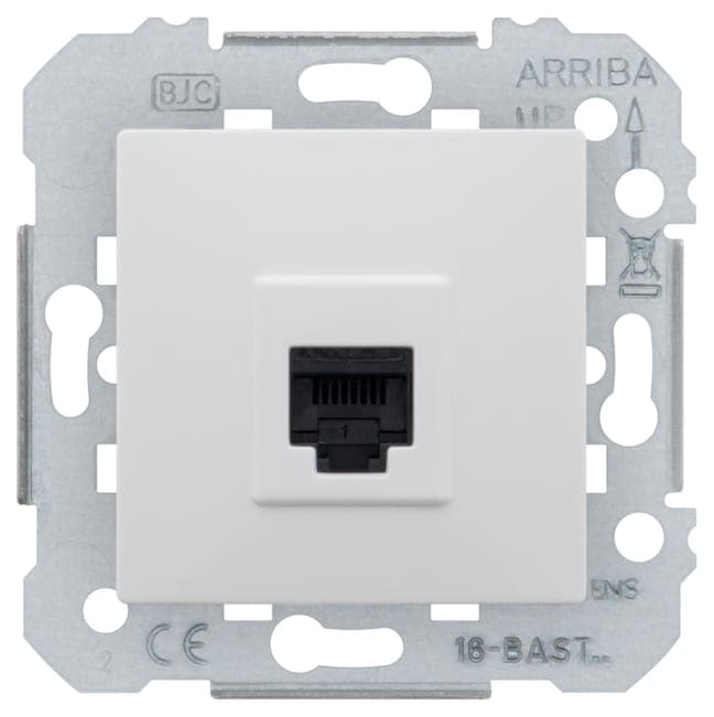 Image principale de Prise RJ45 Siemens DELTA VIVA, blanc, design contemporain, plaques réversibles, garantie 2 ans