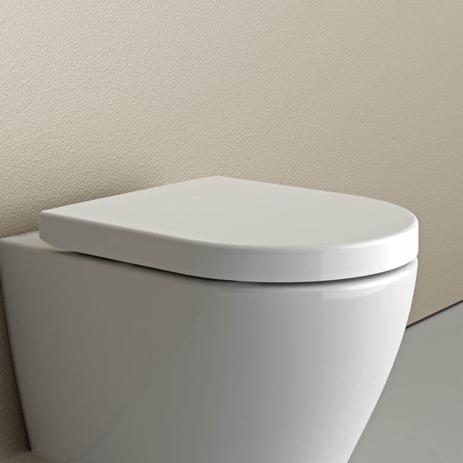 BERNSTEIN - Abattant WC plastique Lunette WC, Cuvette toilette fermeture en douceur - Blanc - 42,5x36,3x4,9cm - U1009