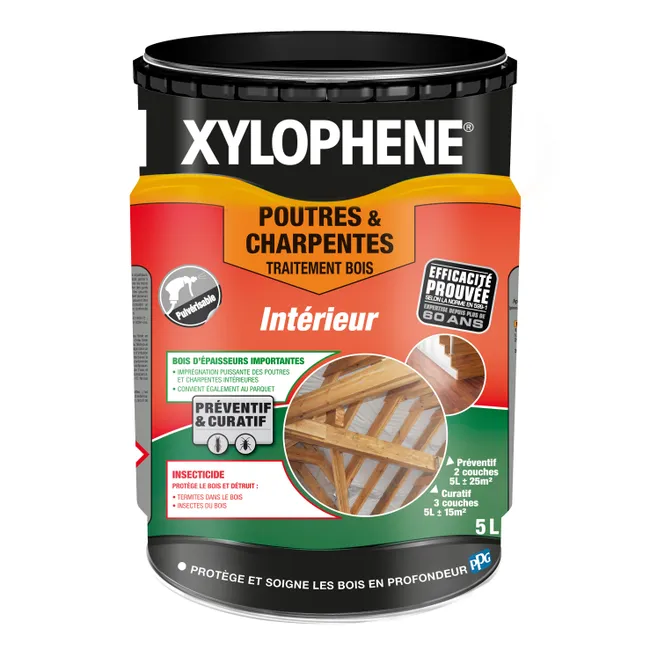 Image principale de Traitement bois poutres et charpentes interieures 5 L - XYLOPHENE