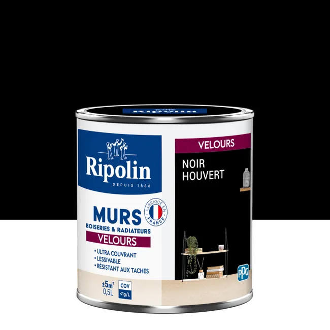 Image principale de Peinture intérieure multi-supports acrylique velours noir houvert 0,5 L Esprit déco - RIPOLIN