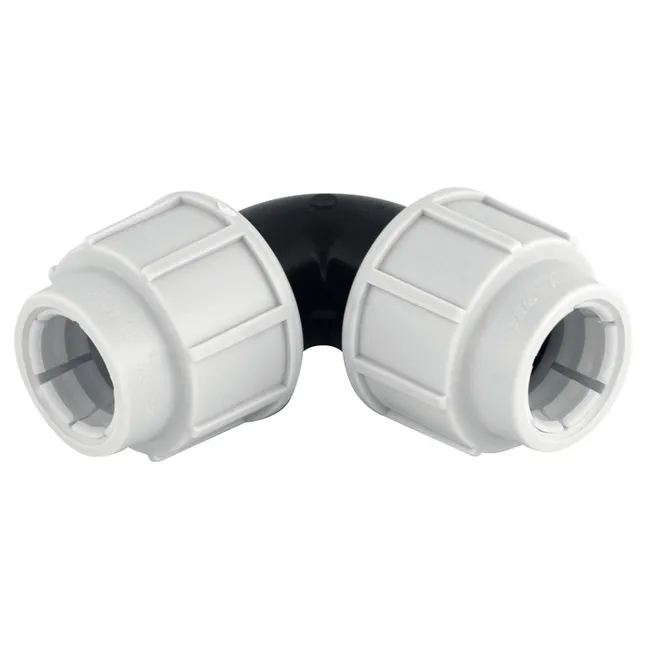 Image principale de Coude égal polypropylène 90° raccord à visser à compression pour tube PE Ø25
