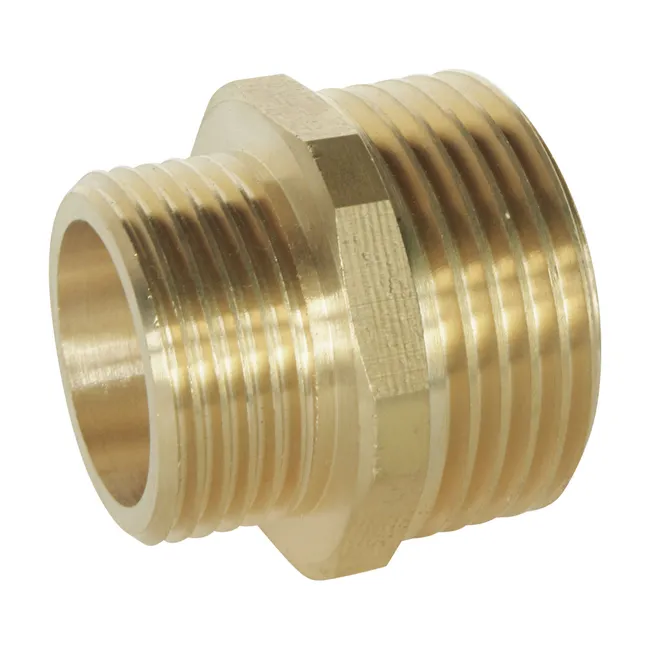 Image principale de Mamelon laiton brut à visser - Réduit Double Mâle 26/34 -20/27 - Sachet 2 pièces