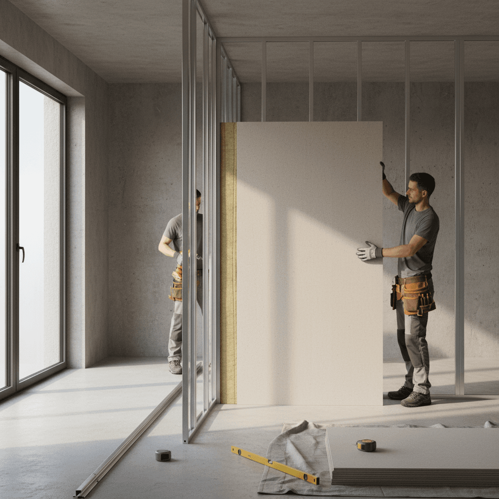 Rénovation bureaux: cloison éco Placo® Infinaé 98/62