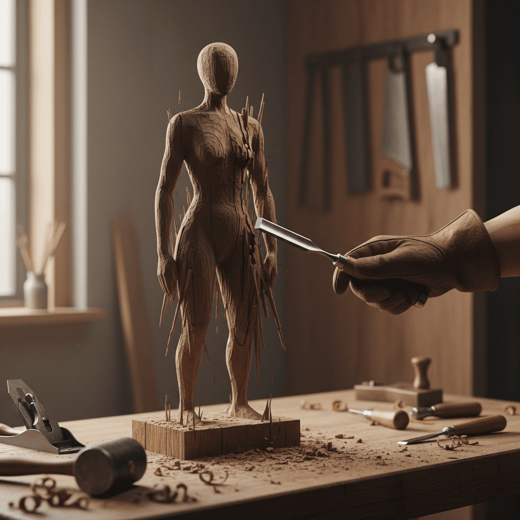 Sculpture en bois pour un client vraiment malhonnête: agir