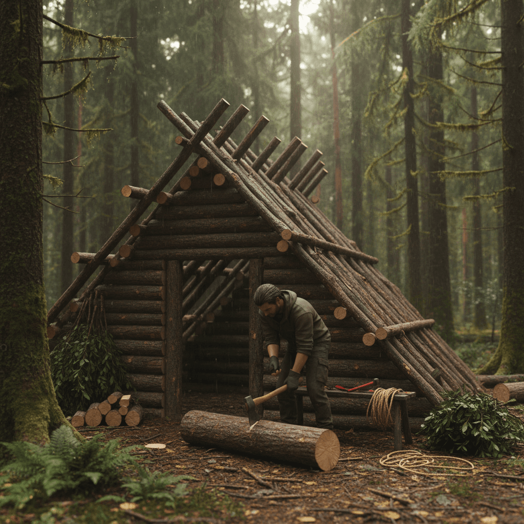 Construire une abri sécurisé: survivre en forêt