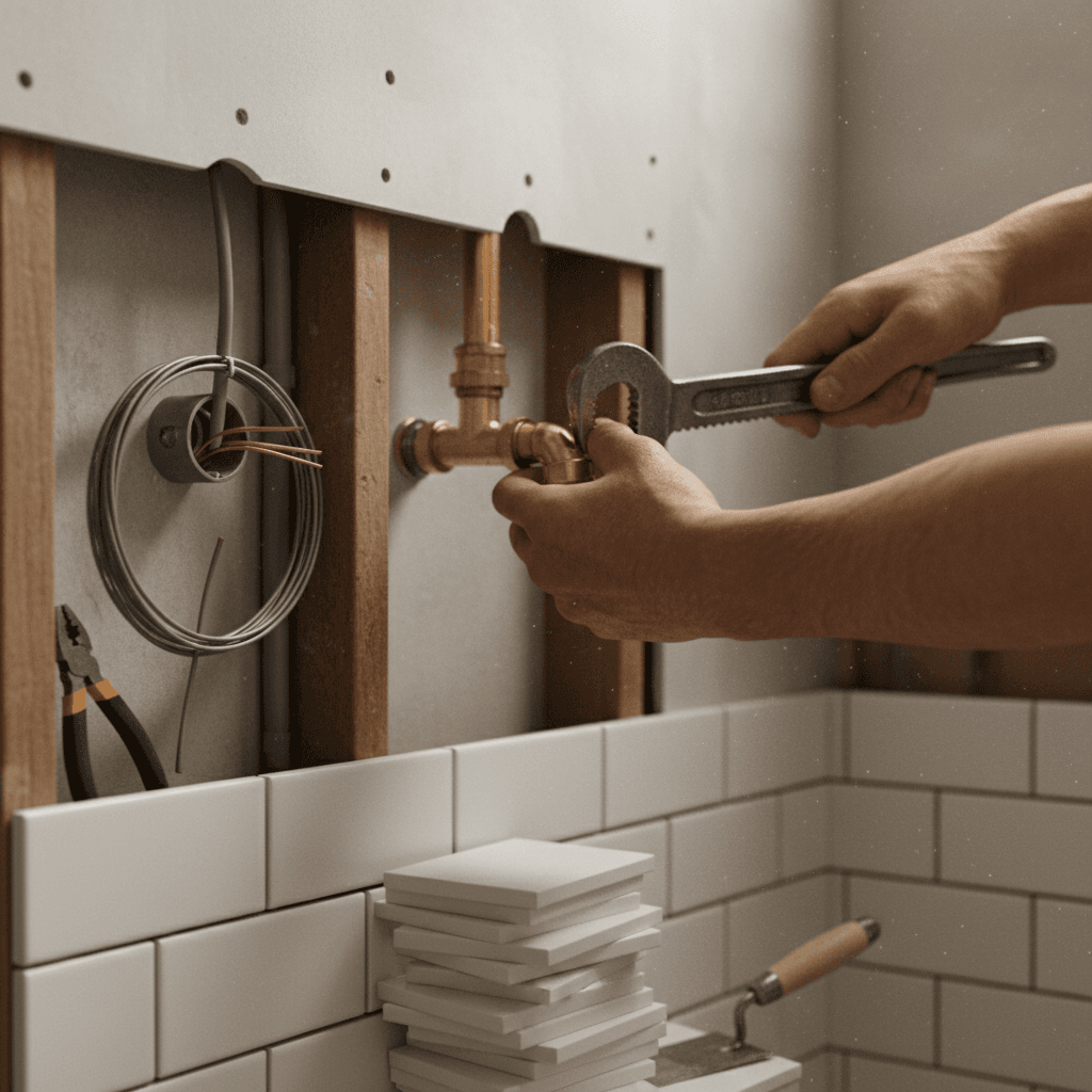 Repeat the Simple Things: Bathroom Plumbing Electrical