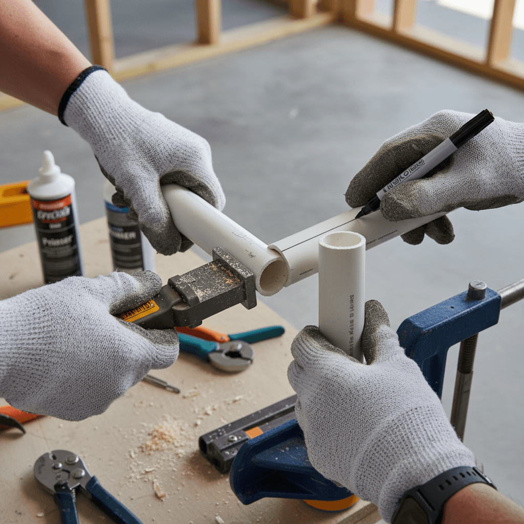 Plumber Trick for PVC Pipes: Chamfer, Mark, Hold