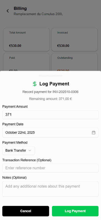 Payment Tracking